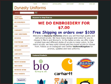 Tablet Screenshot of dynastyuniforms.com